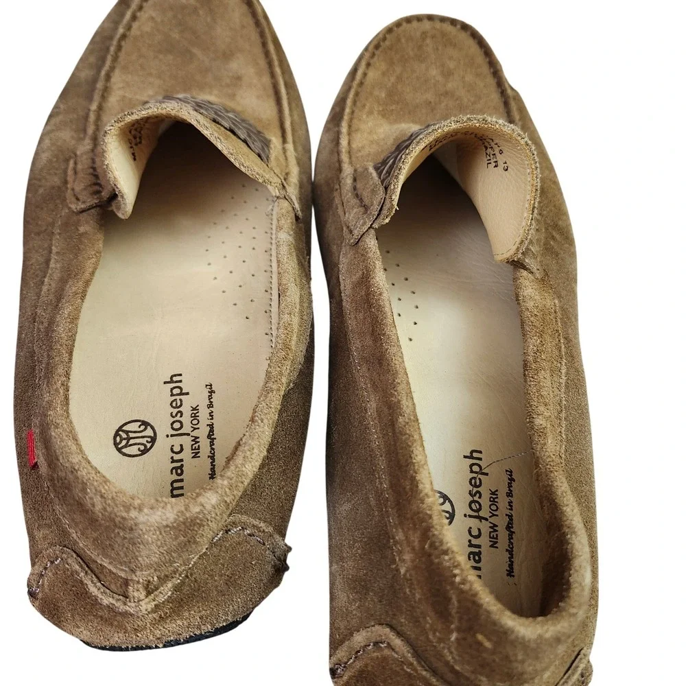 Marc Joseph New York Mens Tan Suede Driving Loafers Moccasin Slip-on Brazil 13